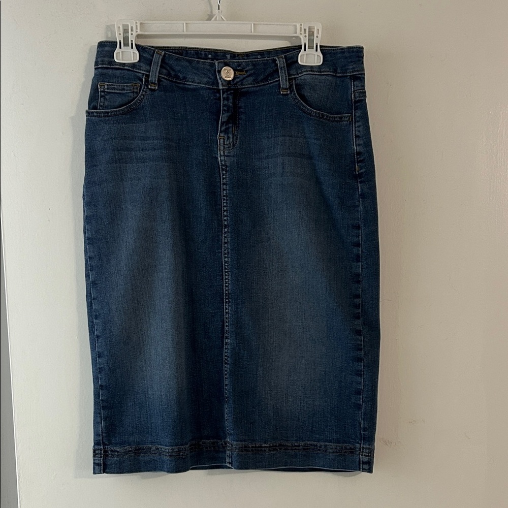 Inherit Dark Indigo Denim Midi Skirt